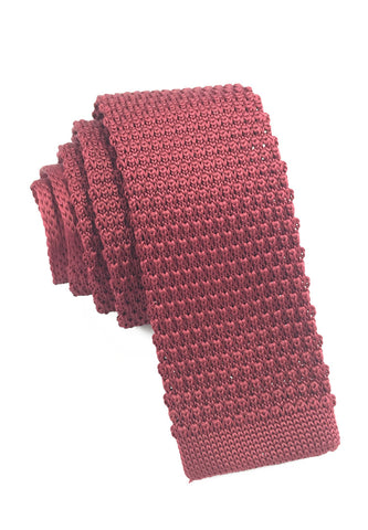Interlace系列栗红色针织领带