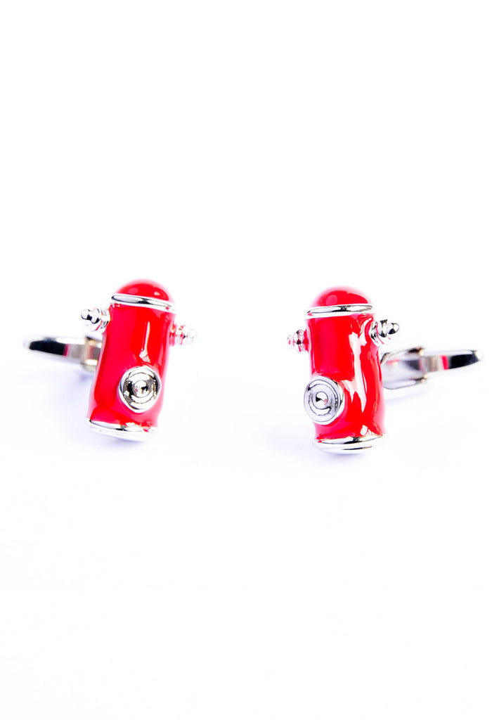 Red American Style Street Fire Hydrants Cufflinks