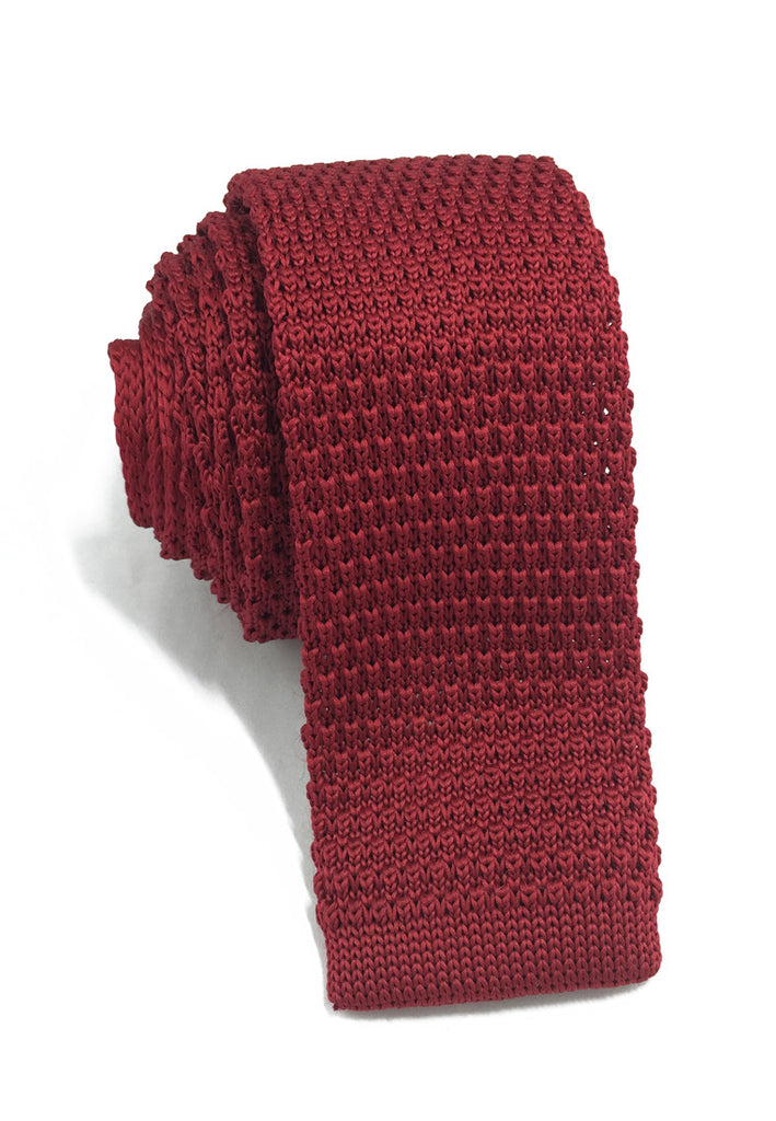Interlace Series Carmine Red Knitted Tie