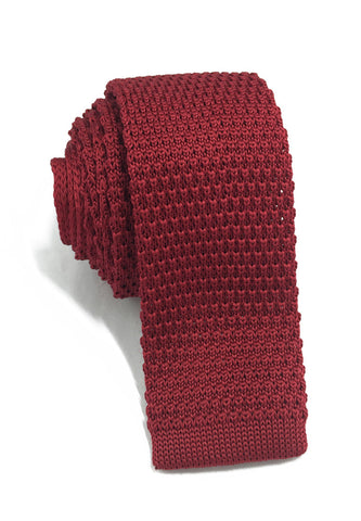 Tali Jalinan Carmine Red Knitted Tie