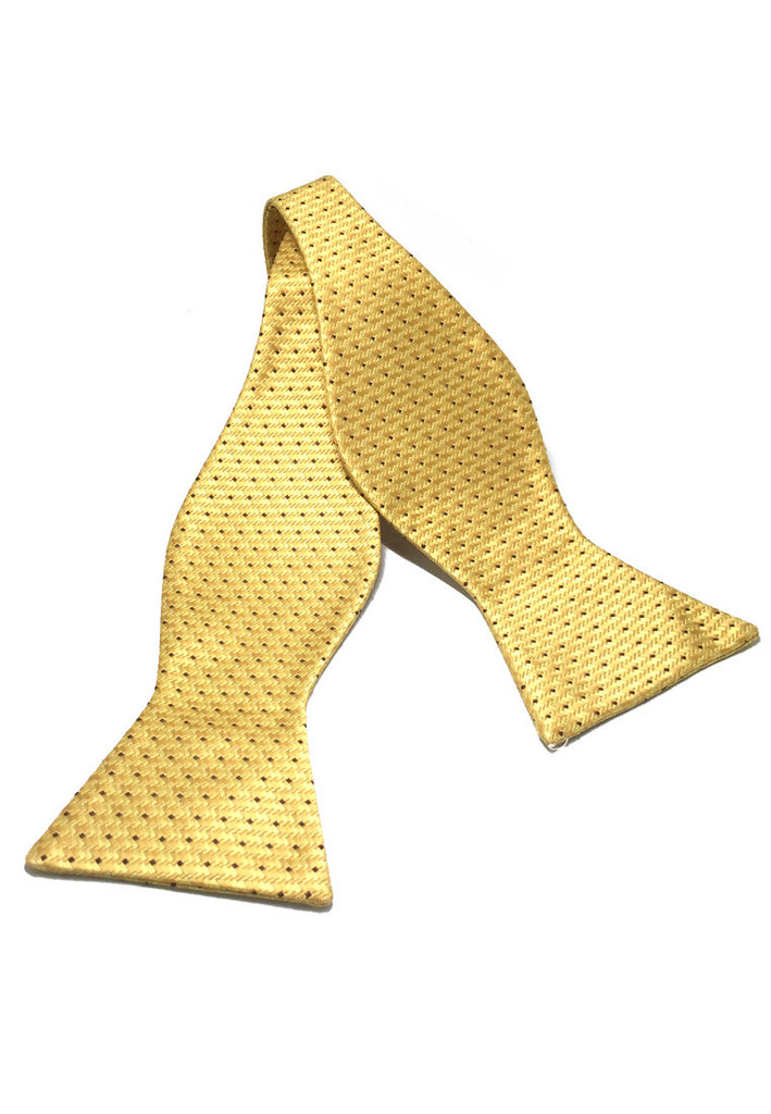 Manual Series Gold Patterned Self-tied Man Made Silk Bow Tie