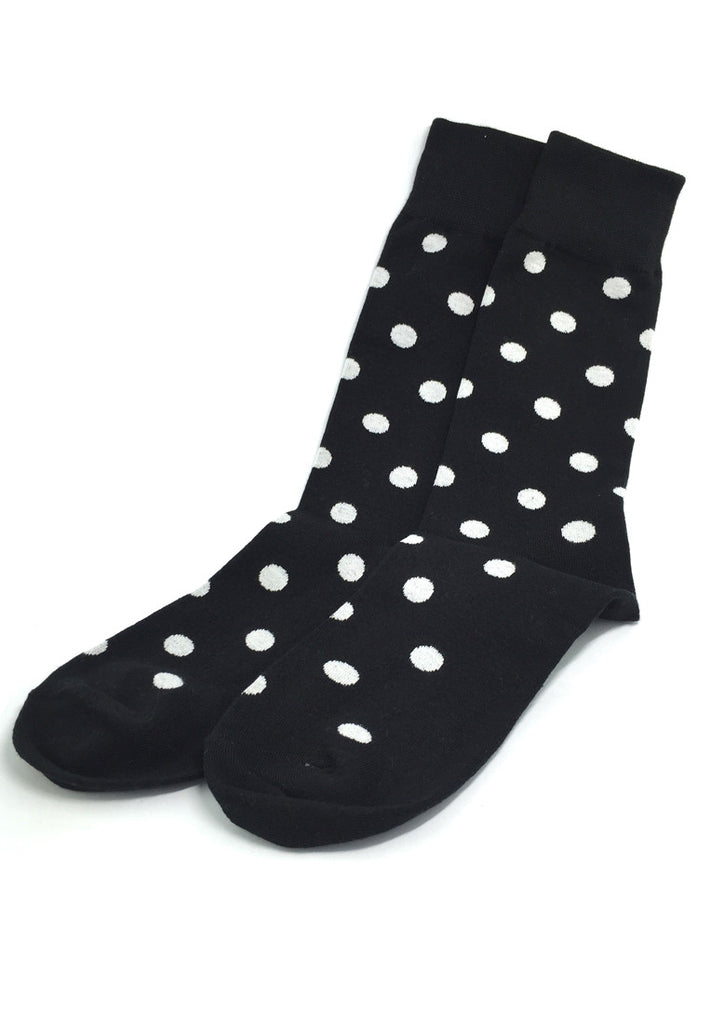 Speckle Series White Polka Dots Black Socks