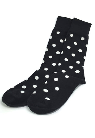 斑点系列白圆点黑袜