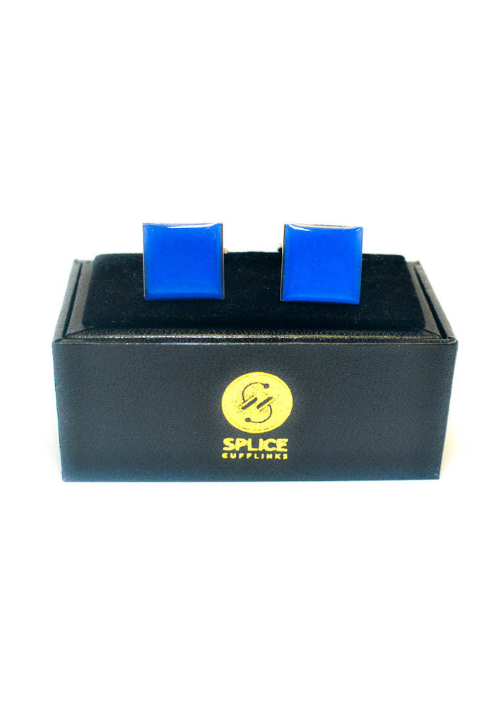Plain Dark Blue Square Cufflinks