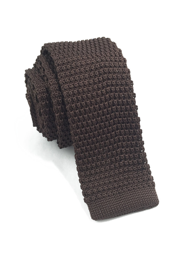 Interlace Series Brown Knitted Tie