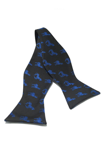 手动系列蓝色斑马设计自系人造丝领结
