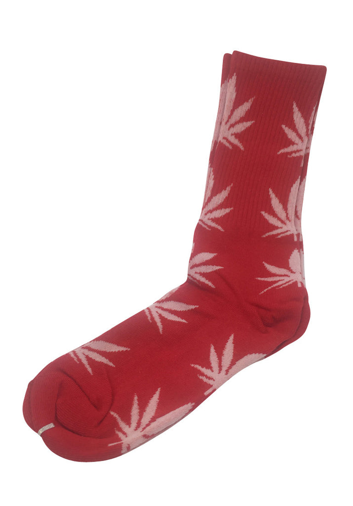 Glee Series White Leaf Red Socks