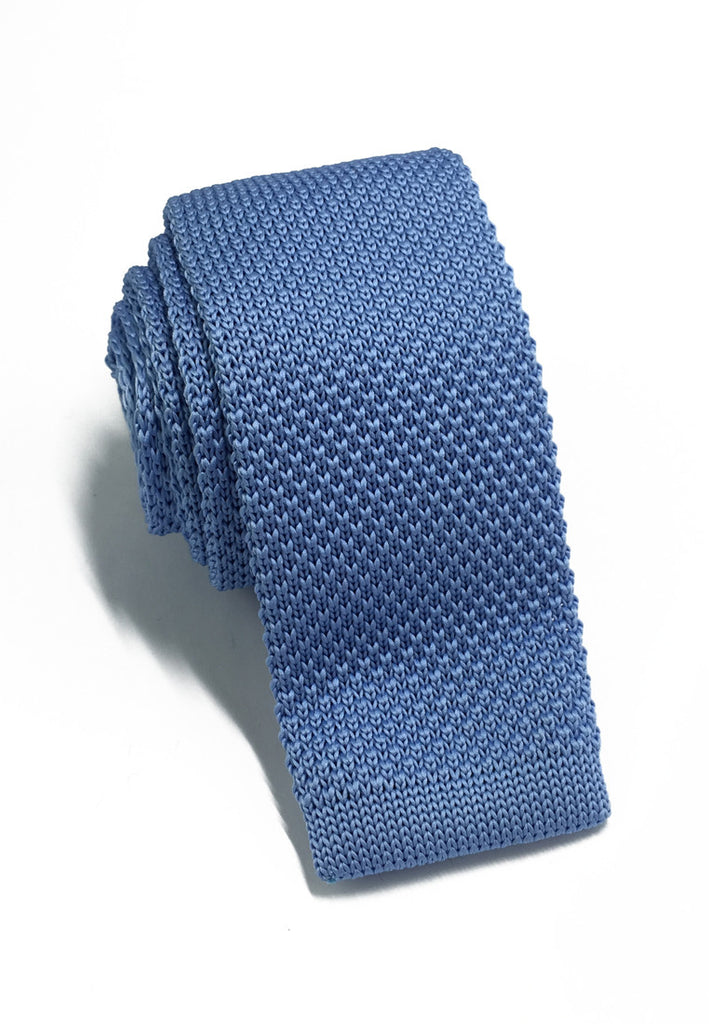 Interlace Series Sky Blue Knitted Tie