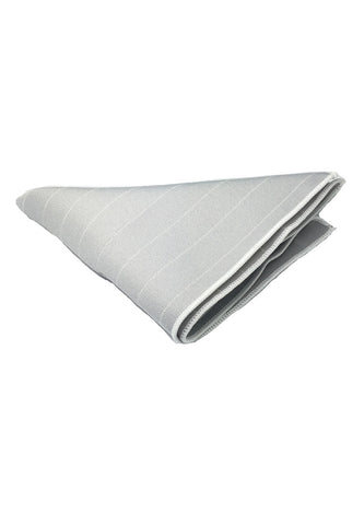 条形系列细白条纹银灰色棉质方巾