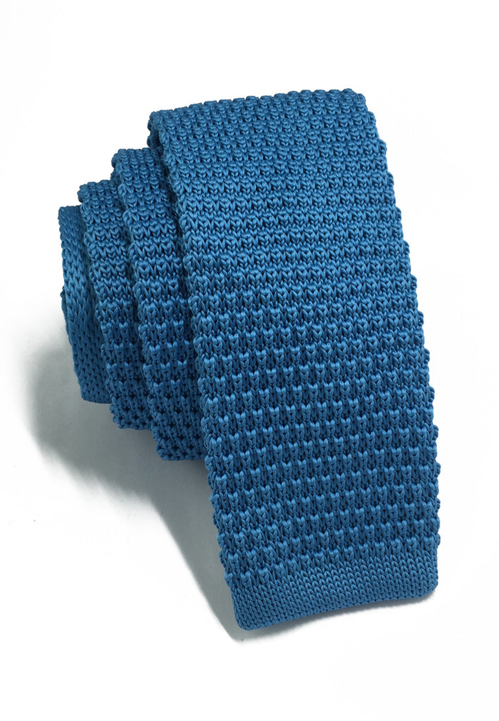 Interlace Series Cerulean Blue Knitted Tie