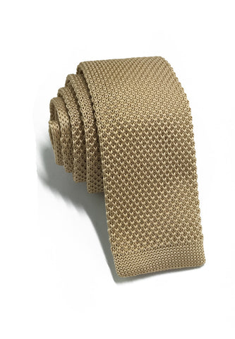 Interlace Series Golden Brown Knitted Tie
