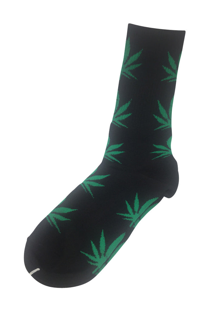 Glee Series Green Leaf Black Socks