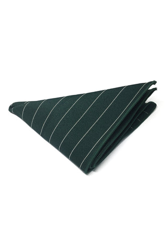 条形系列细白条纹深绿色棉质方巾