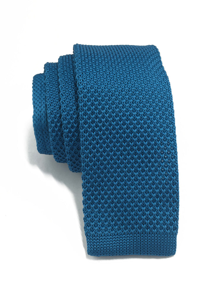 Interlace Series Azure Blue Knitted Tie