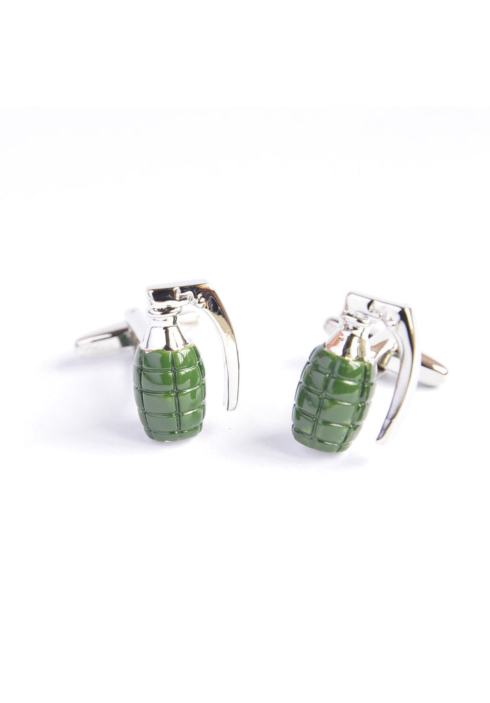 Military Green Hand Grenade Cufflinks