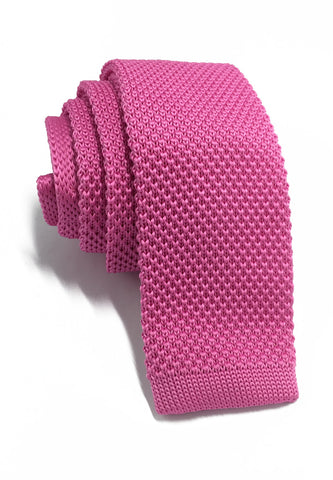 Interlace系列亮粉色针织领带