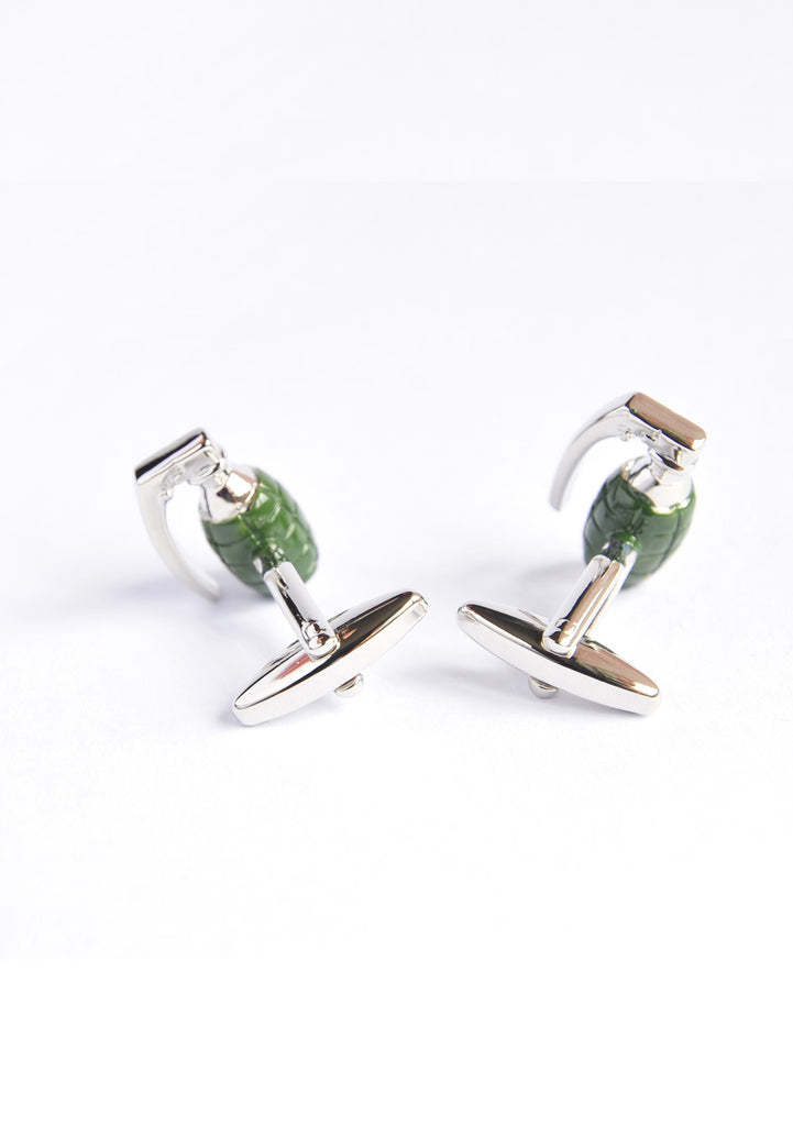 Military Green Hand Grenade Cufflinks