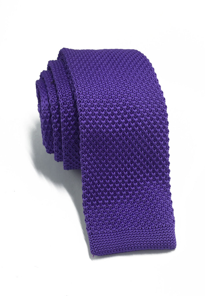 Interlace Series Purple Knitted Tie