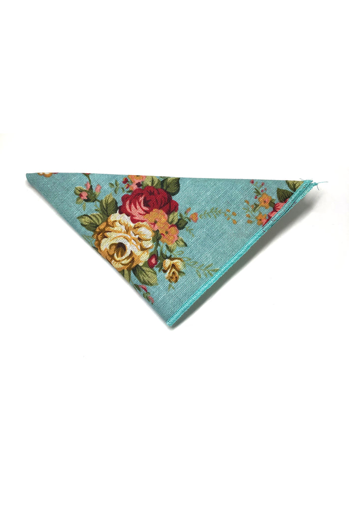花系列花卉设计淡蓝色口袋方巾