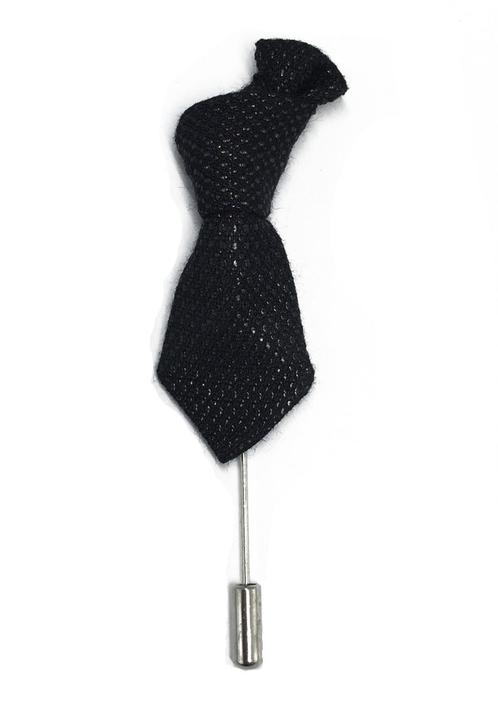 Black Little Tie Lapel Pin