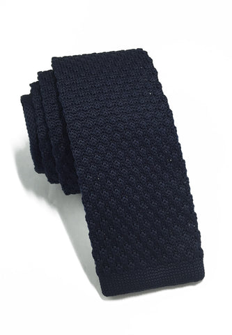 Interlace Series Navy Blue Knitted Tie