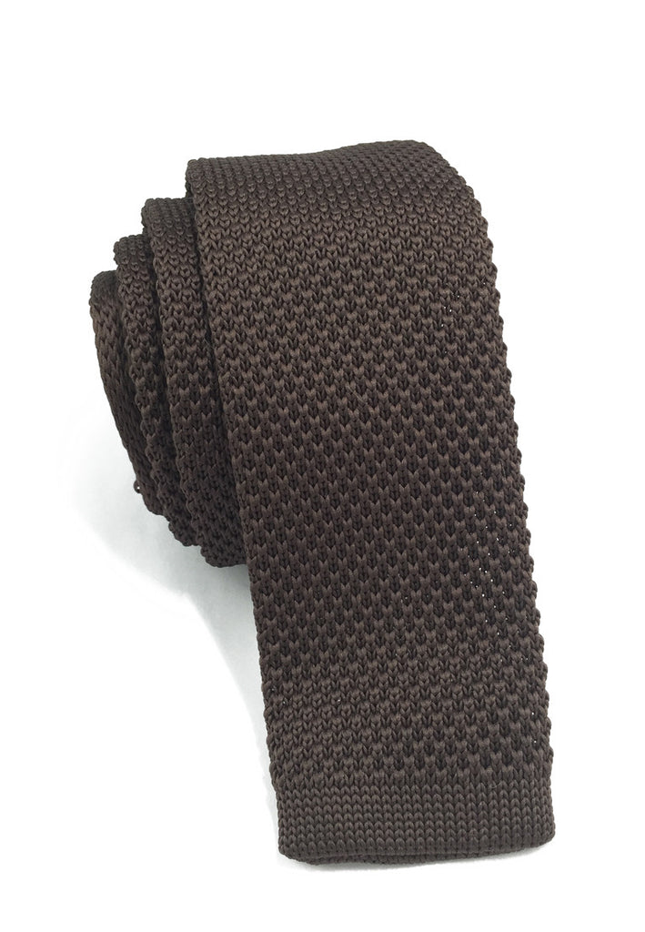 Interlace Series Dark Brown Knitted Tie