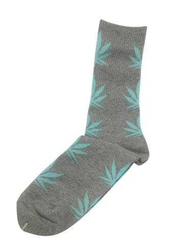 Glee Series Light Blue Leaf Grey Socks