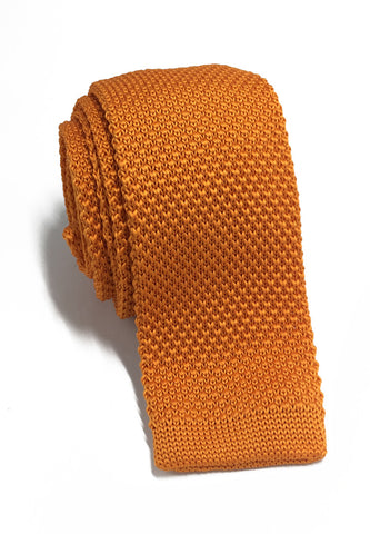 Interlace系列亮橙色针织领带
