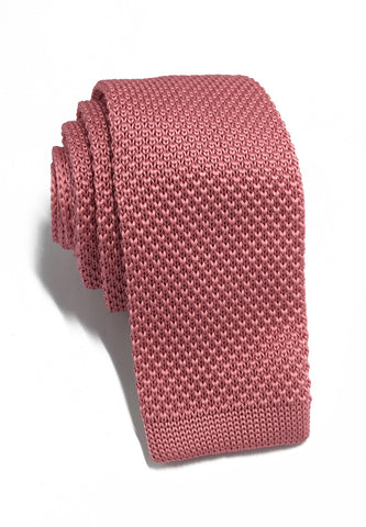 Interlace系列玫瑰粉色针织领带