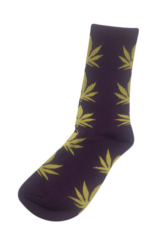 Glee Series Yellow Leaf Purple Socks
