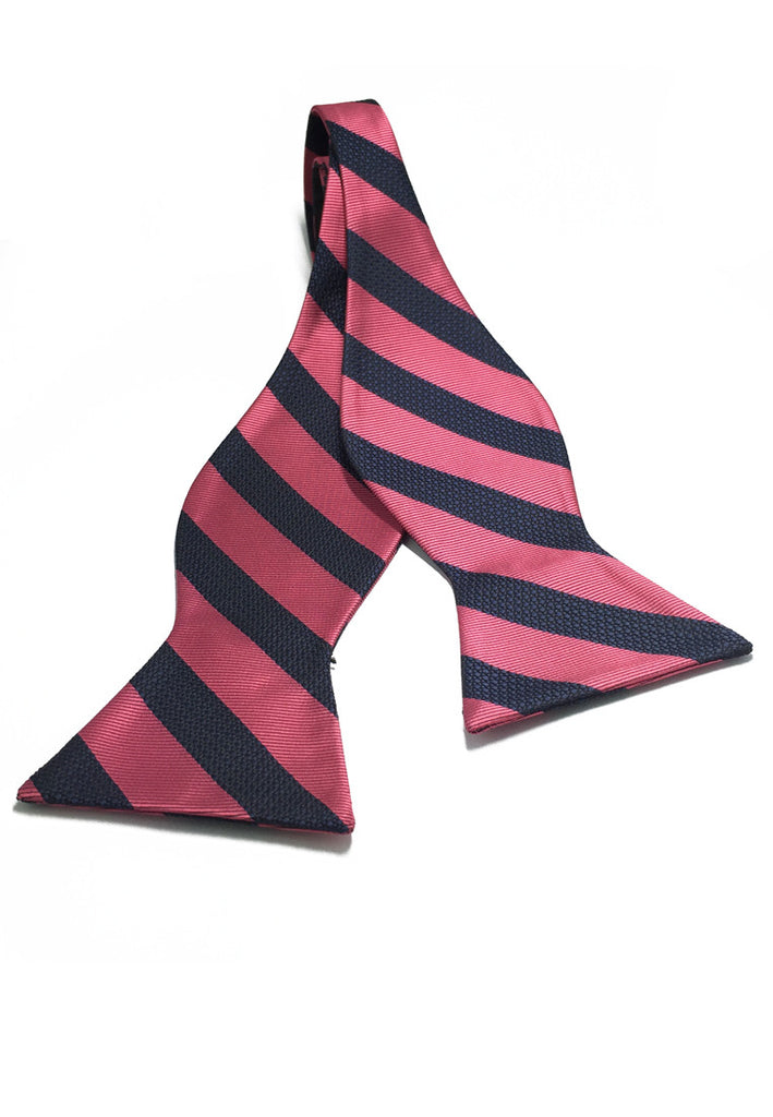 Manual Series Black Stripes Pink Self-tied Man Made Silk Bow Tie