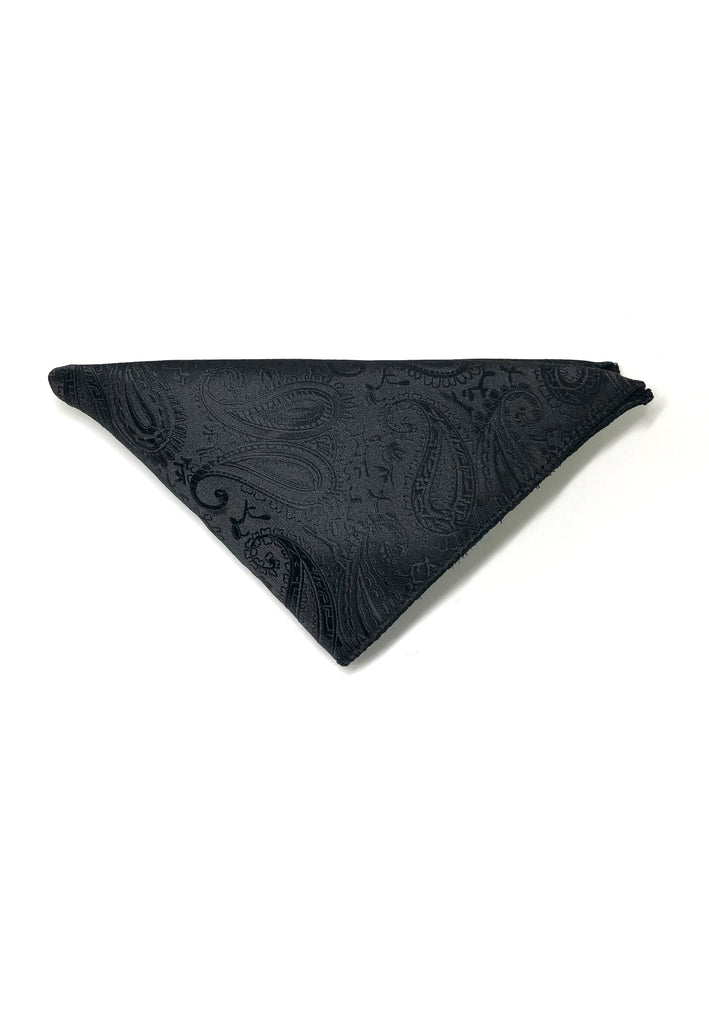 Noble Series Paisley Design Black Pocket Square