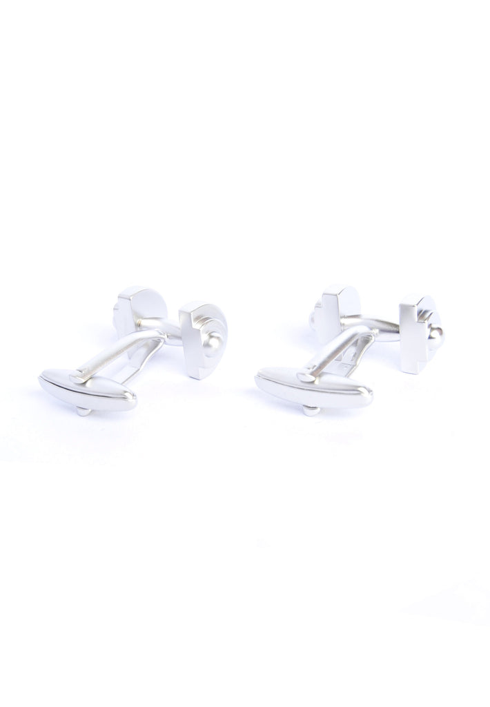 Matt Silver Gym Weight Lifers Dumbells Cufflinks