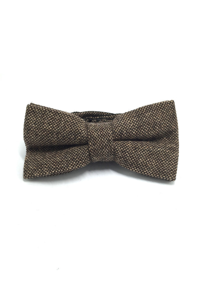 Dolly Series Golden Brown Wool Pre-tied Bow Tie