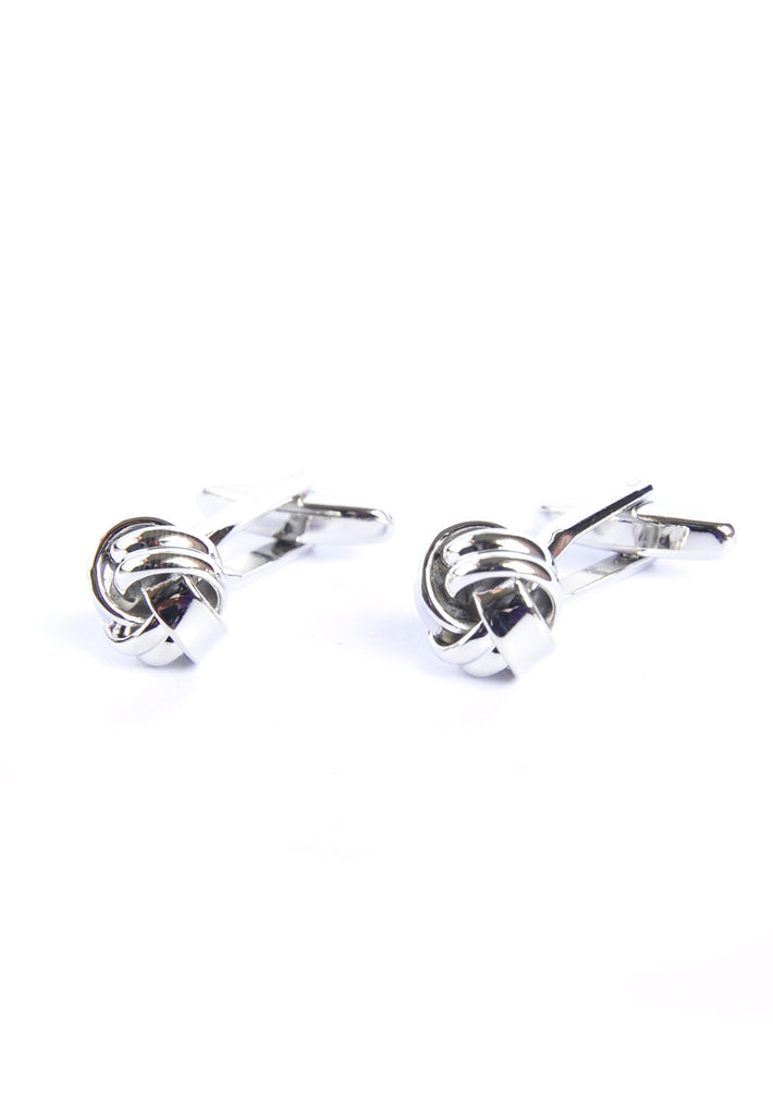 Rhodium Plated Knot Cufflinks