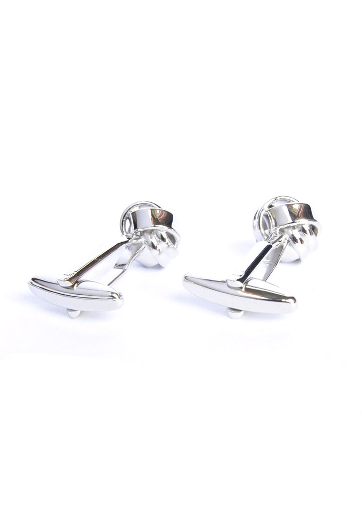 Rhodium Plated Knot Cufflinks