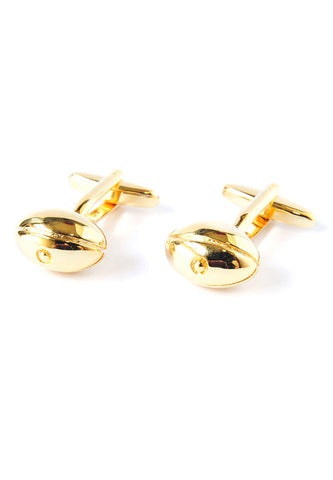 Gold Plated Rugby Ball Cufflinks