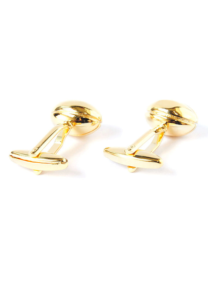 Gold Plated Rugby Ball Cufflinks