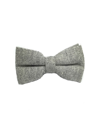 Dolly Series Whitish Grey Wool Pre-tied Bow Tie