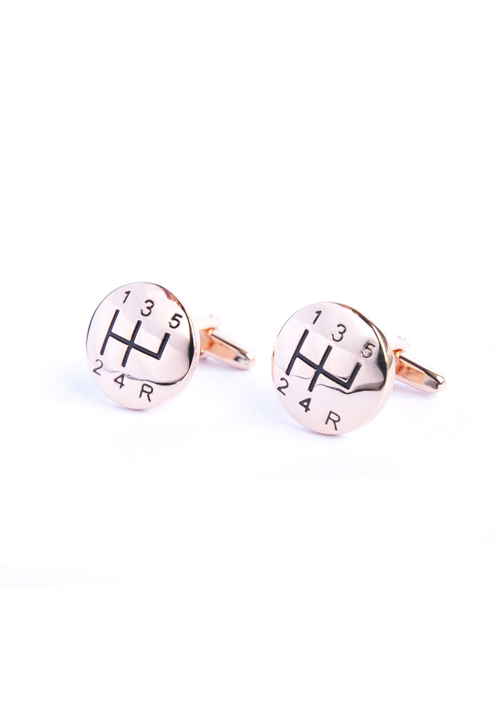 Rose Gold Gear Stick Cufflinks