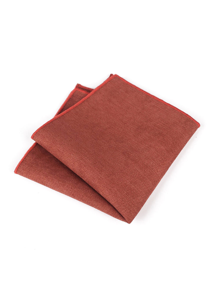 Suede Series Reddish Orange Pocket Square