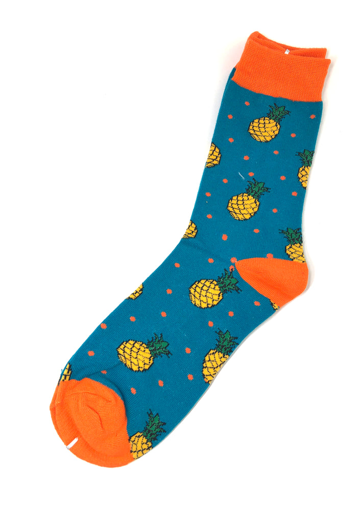 美食系列菠萝印花设计袜