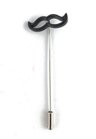 Black Moustache Lapel Pin