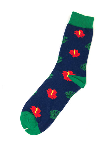 Splashy Series Flower and Leaf Design Socks