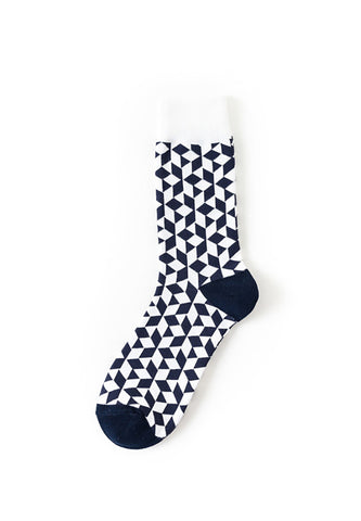 Tron Series Black And White Patterned Socks
