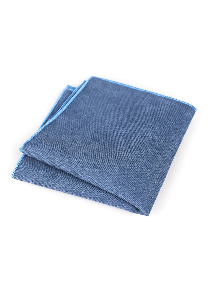 麂皮系列靛蓝色口袋方巾