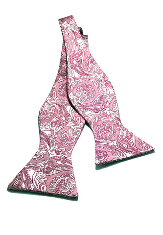 手工系列浅粉色图案自系人造丝领结
