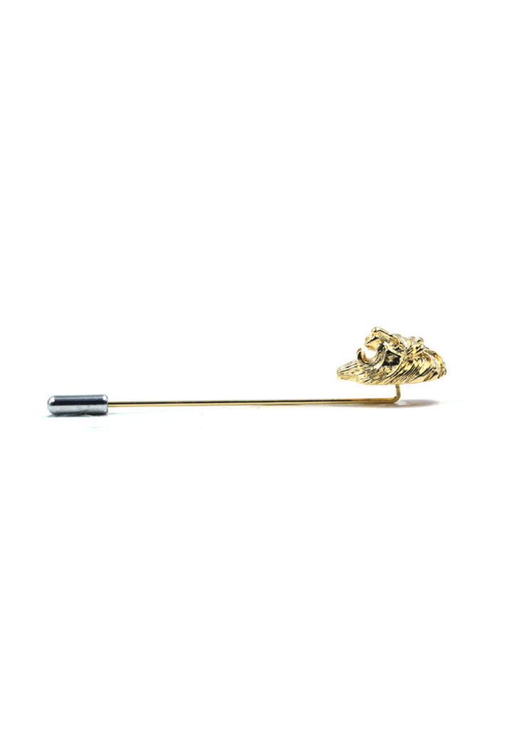 Gold Lion Head Lapel Pin 2