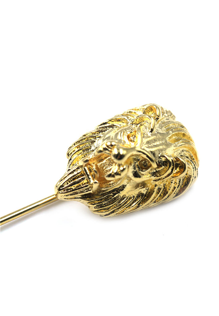 Gold Lion Head Lapel Pin 2