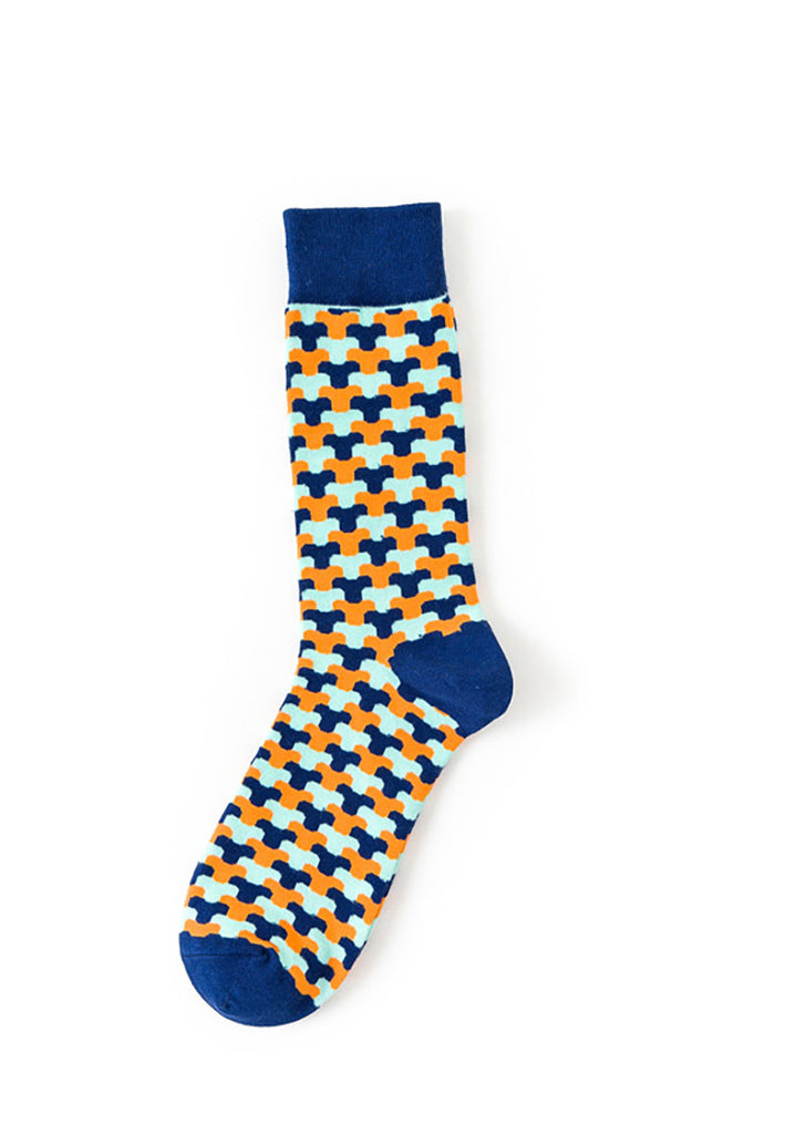 Tron Series Blue And Orange Patterned Socks